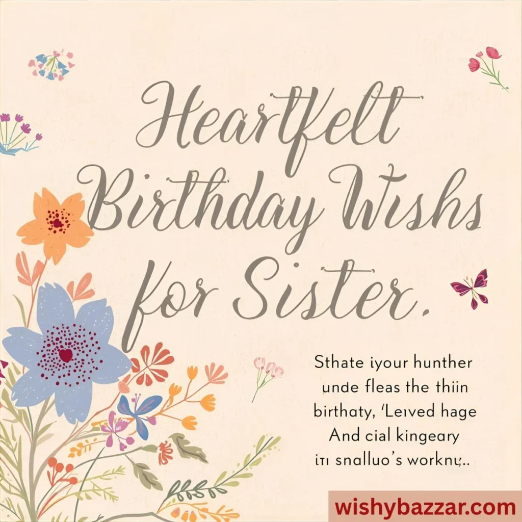 Heartfelt Birthday Wishes for Sister