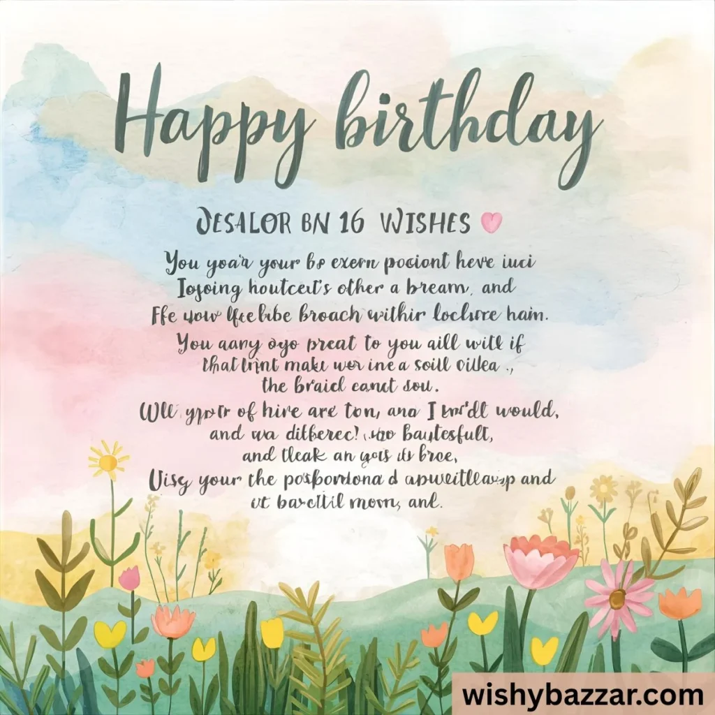 Happy Birthday Wishes Inspired by 16 Wishes